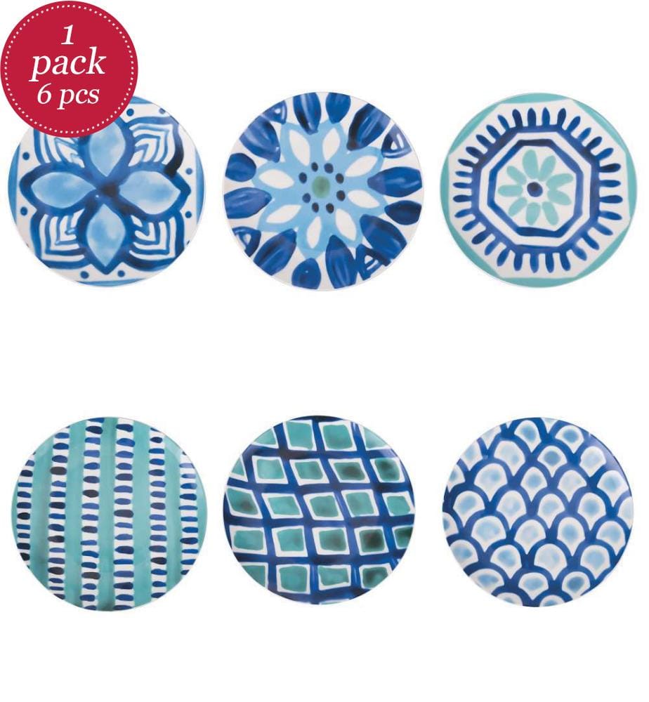 Set aus 6 Obsttellern - Aquazul