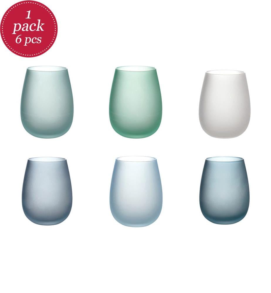 Set von 6 Gläsern Happy Hour Frosted Ocean - Blau