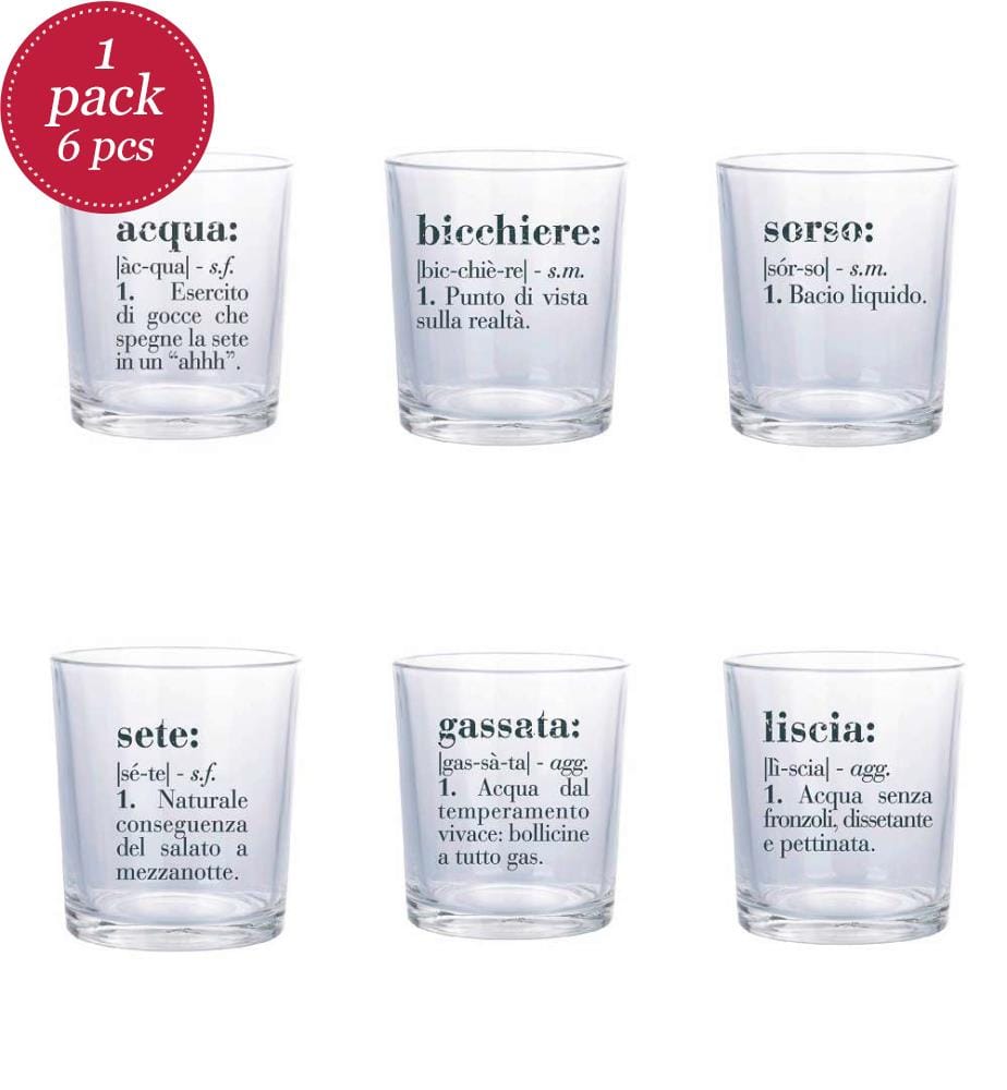 Set di 6 bicchieri Victionary Daily - 360 ml / Trasparente / Nero