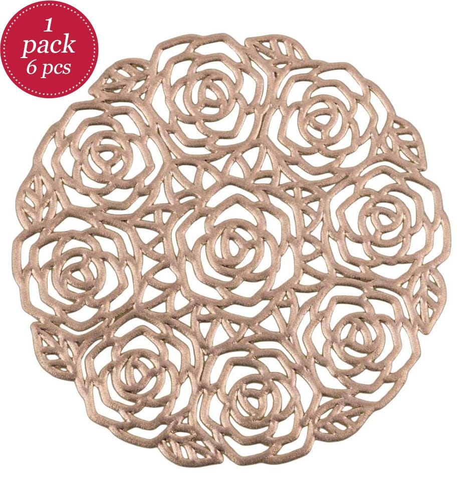 6er-Set Untersetzer - Rose / Gold