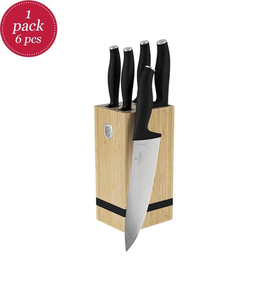 6-teiliges Messerset mit Messerblock, Matte Black Collection