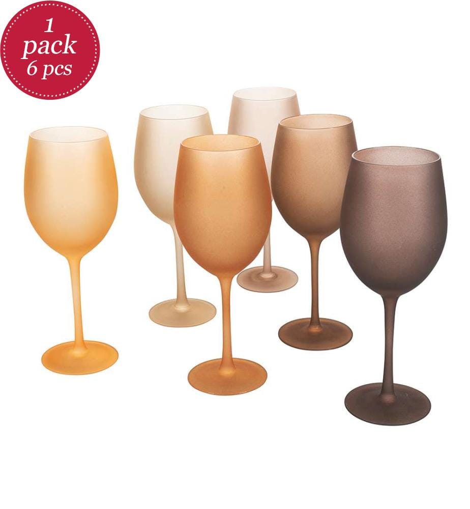 Set of 6 Happy Hour wine glasses - Chocolate