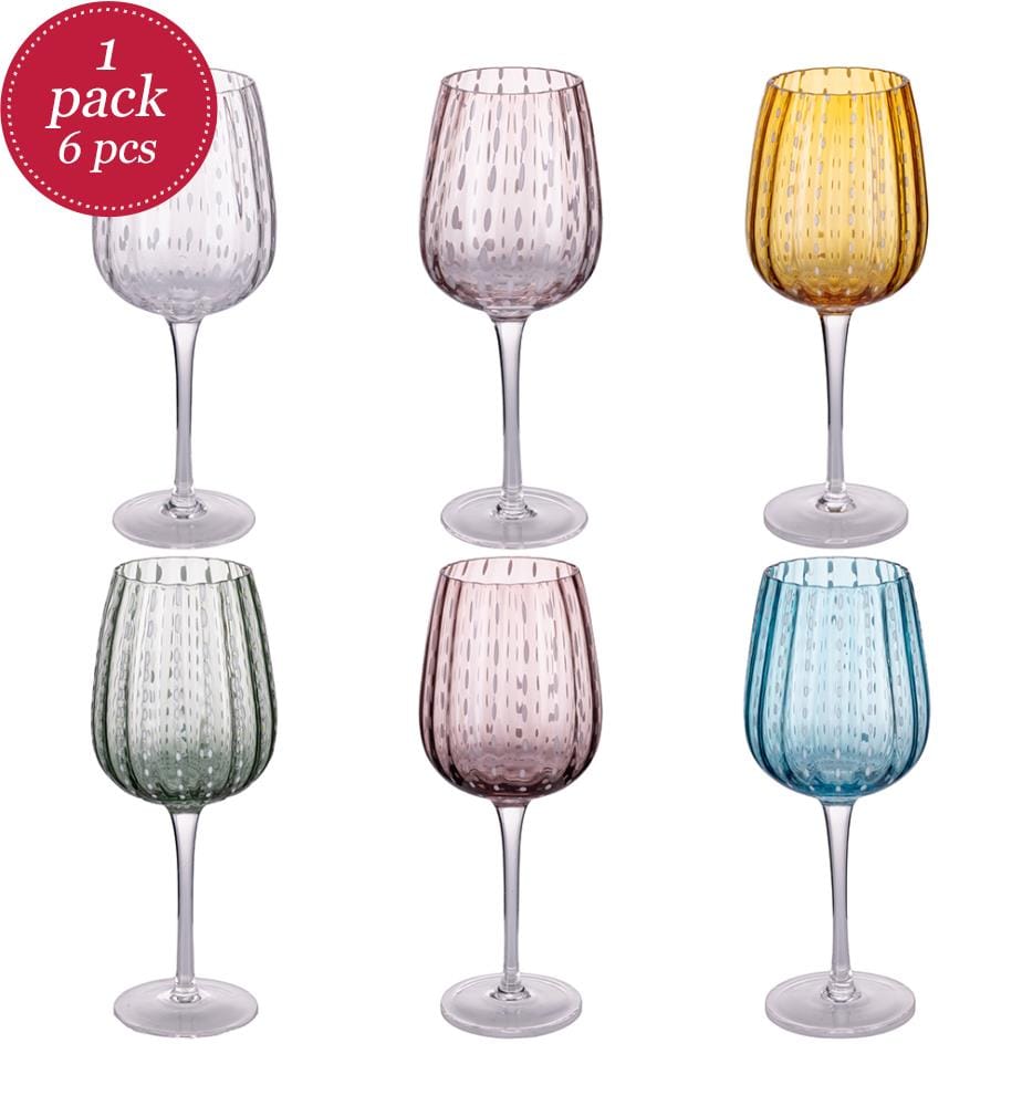 Set of 6 stemmed glasses - 500 ml / Assorted