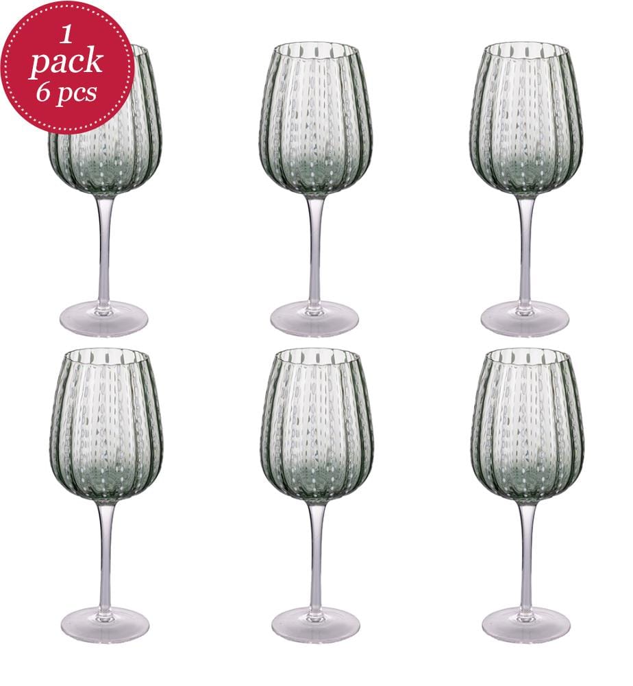 Set of 6 stemmed glasses - 500 ml / Green