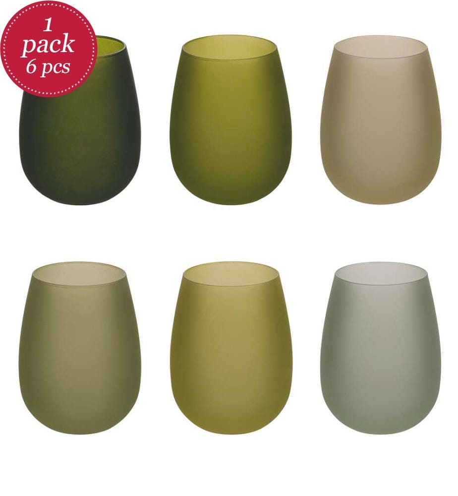 Set of 6 Happy Hour glasses - Green