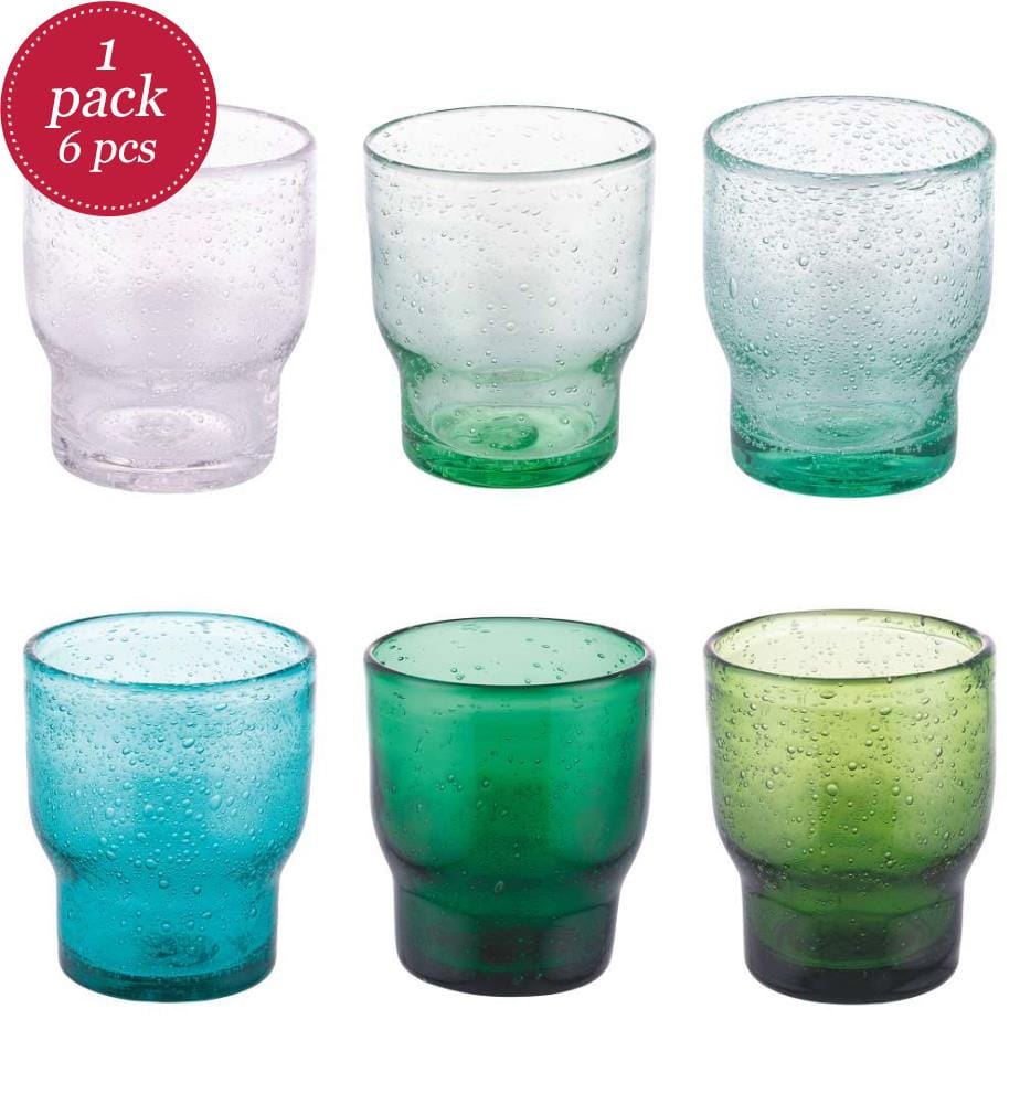 Set von 6 Gläsern Unico Greenery - 325 ml / Mehrfarbig