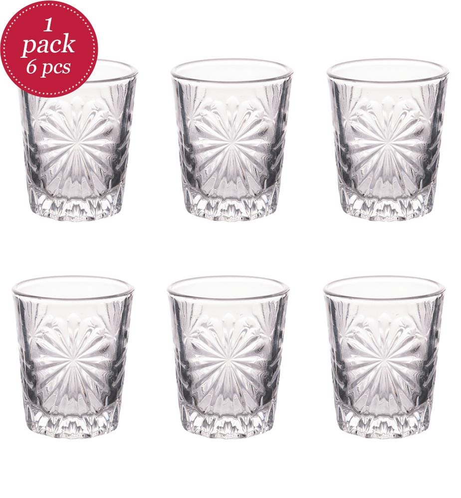 Set of 6 "Flower" Liqueur Glasses - 50 ml