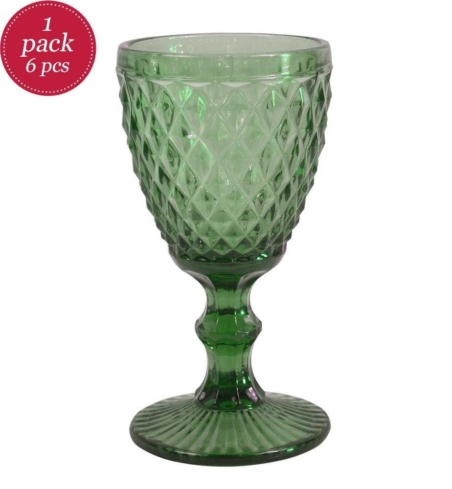 Strass Grün - Set von 6 Stielgläsern - 20 cl
