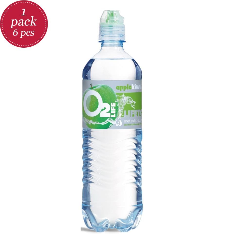 6x O2Life Sauerstoffwasser Apple-Kiwi - 750ml