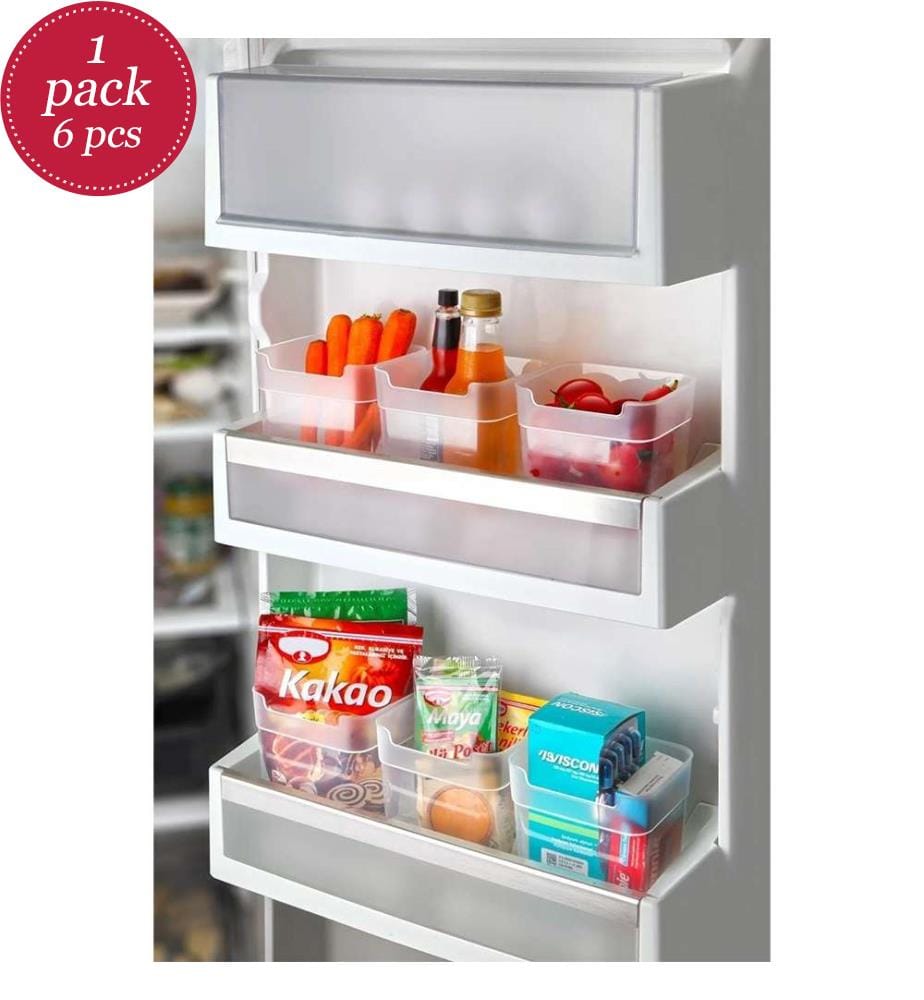 Fridge Organizer Set, 6 Pieces, Transparent, 100% PLASTIC