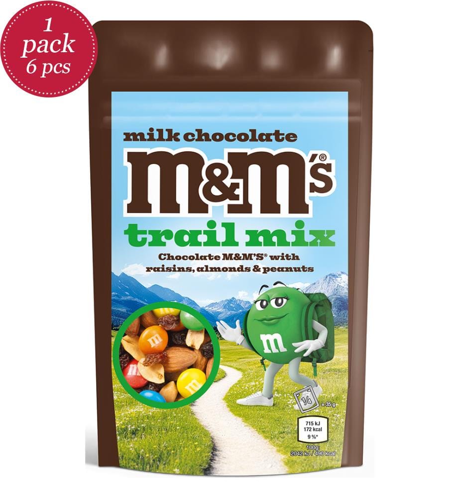 6 packs of M&M Trail Mix - 140g