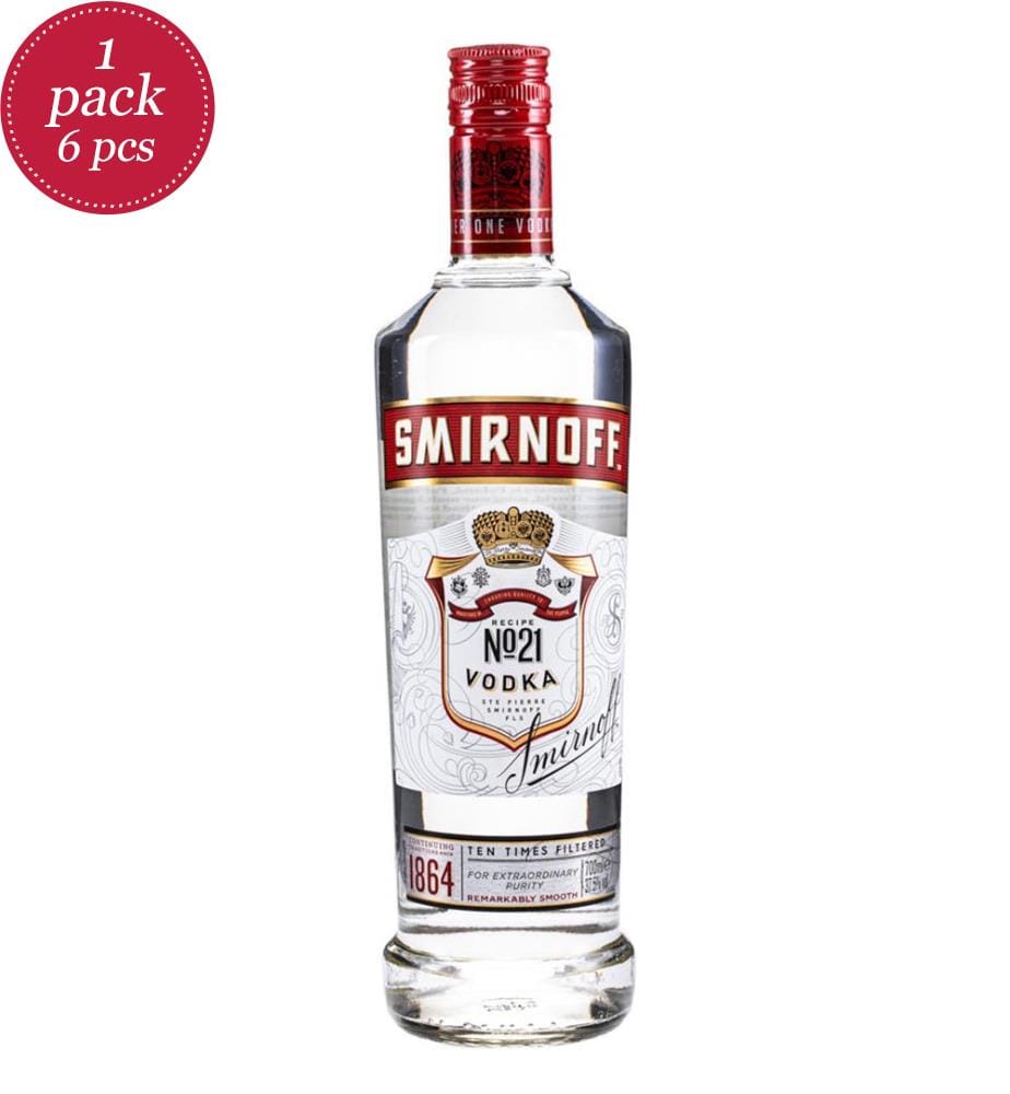 6x Smirnoff No.21 Red Vodka 37,5% Vol. - 700ml