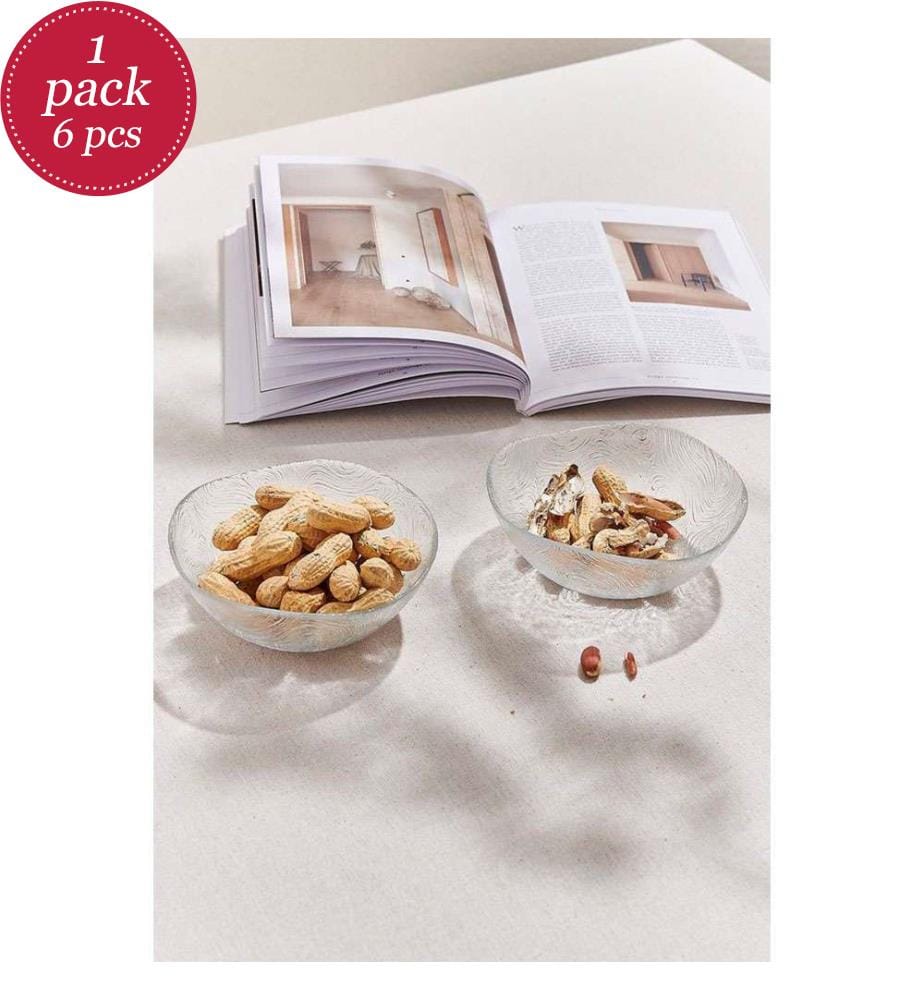 Set of 6 Glass Bowls - Clear