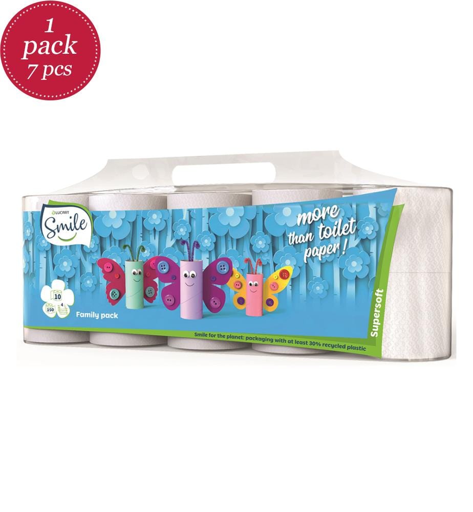 7 x Papier Toilette Smile 10x150 feuilles 4 plis