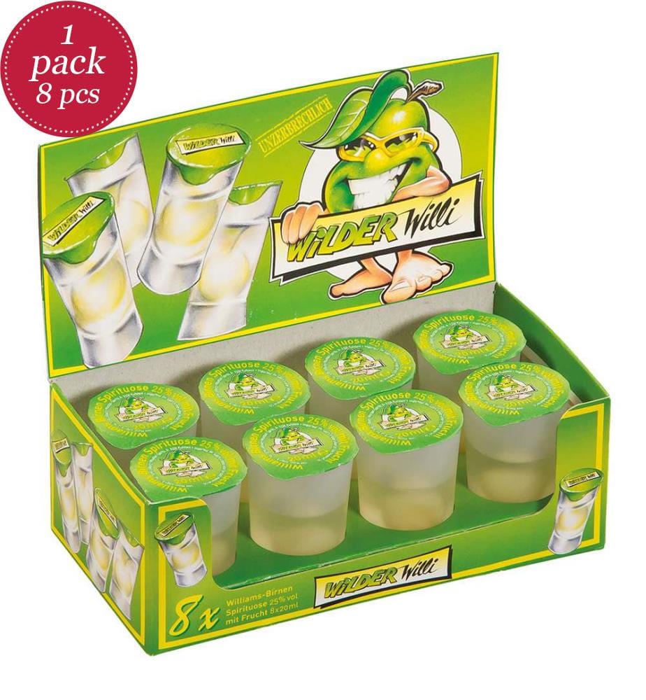 8x Wilder Willi Williams Pear Liqueur 25% Vol., 8-pack - 20ml