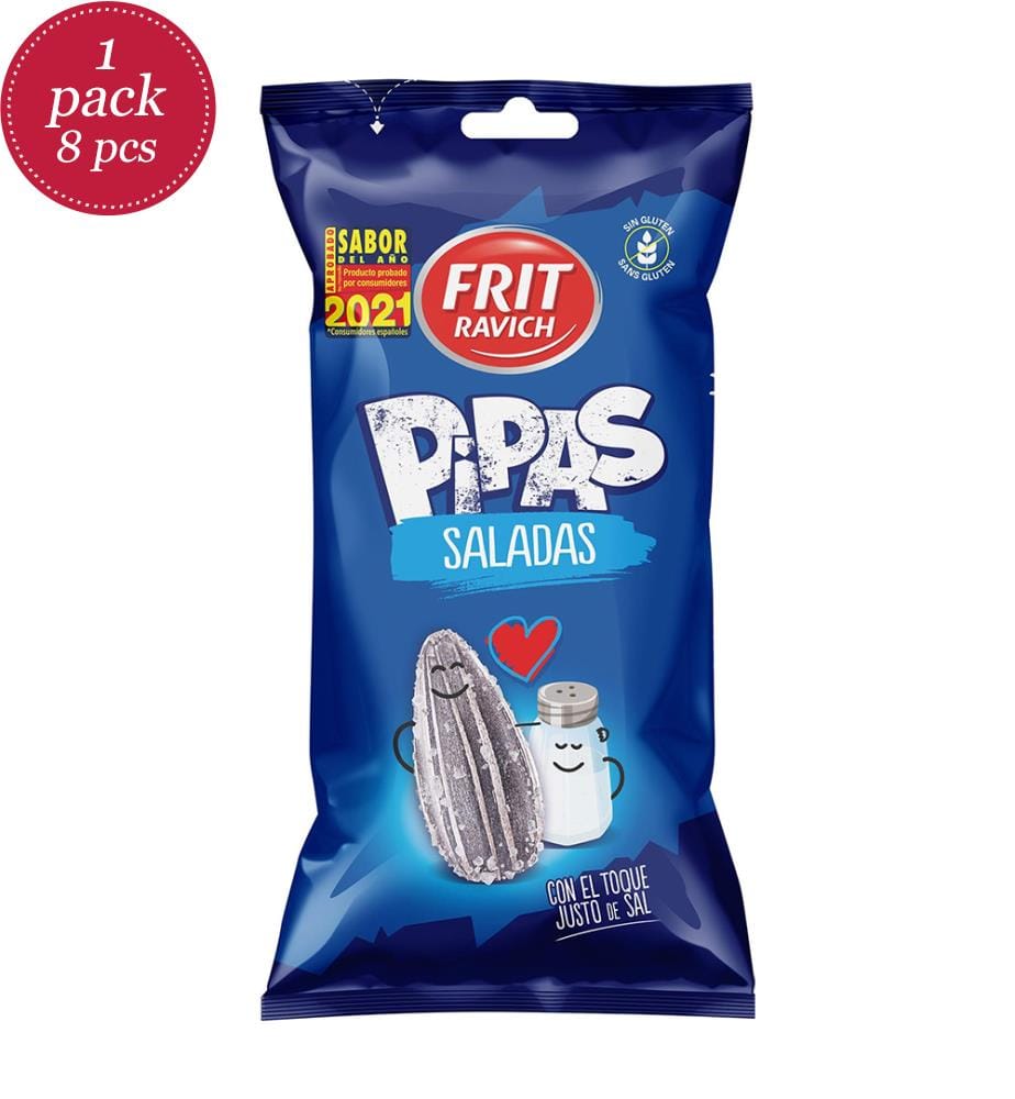 Lot de 8 Frit Ravich Pipas / Sonnenblumenkerne geröstet, gesalzen - 130g