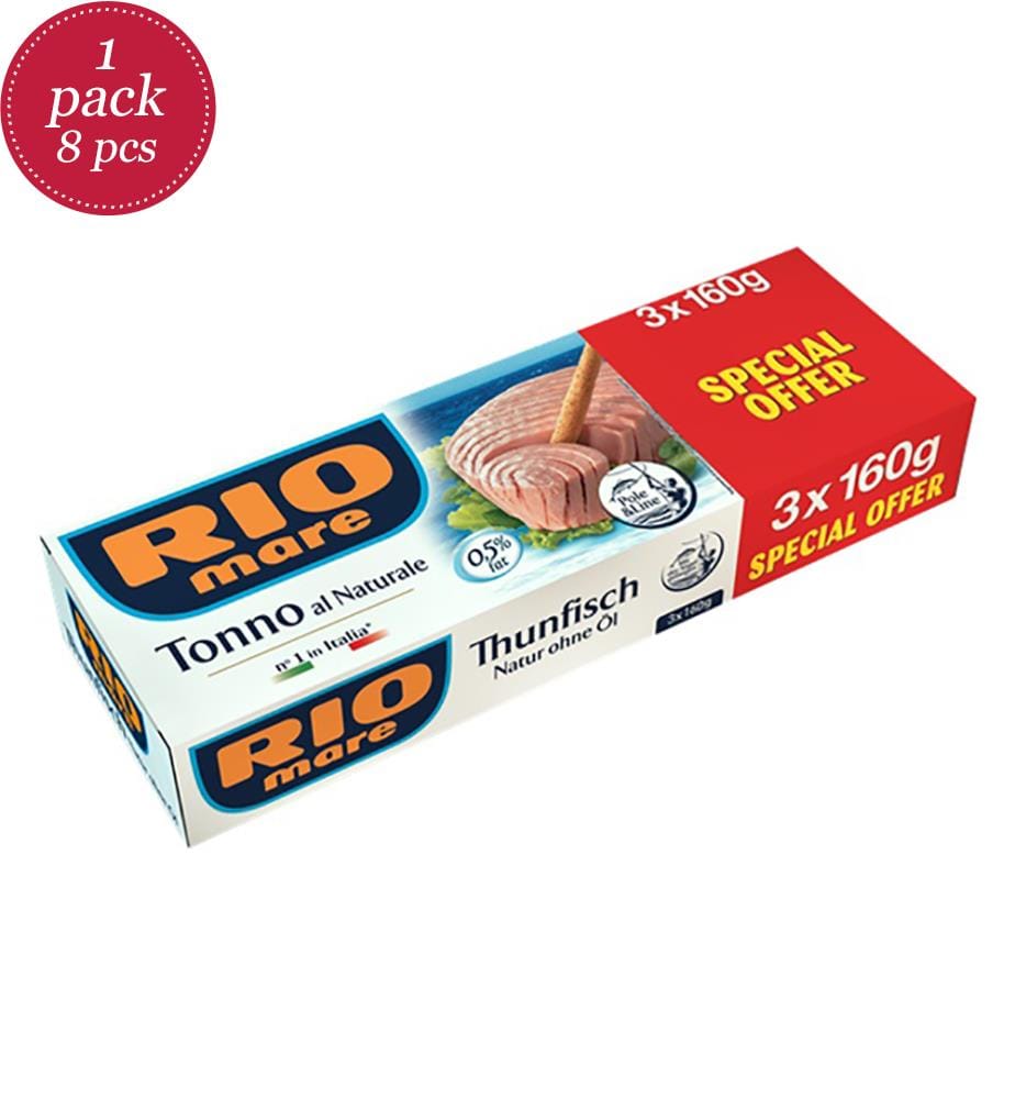 Rio Mare Tonno/Thon au naturel dans son eau de saumure - 3 x 160 g