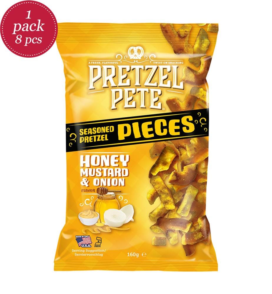 Lot de 8 Bretzel Pete Pieces miel, moutarde et oignon - 160g