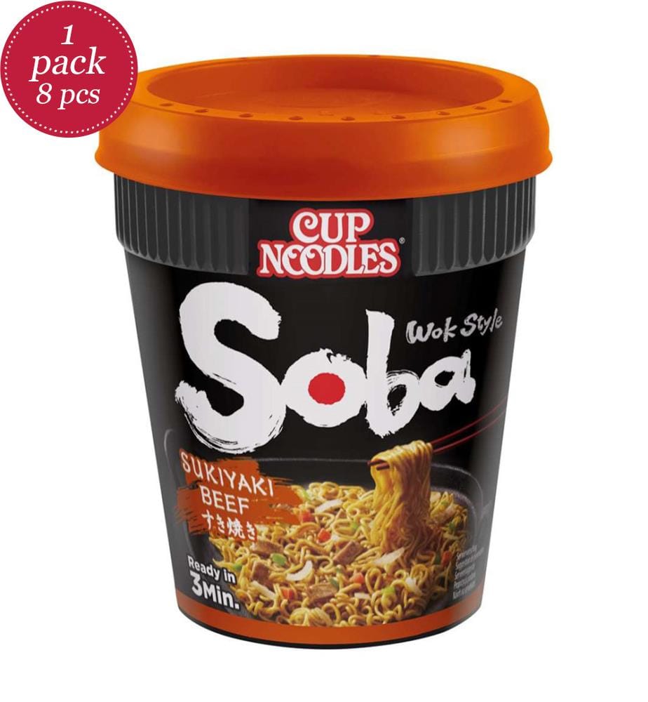 8x Nissin Soba Cup Sukiyaki Beef - 89g