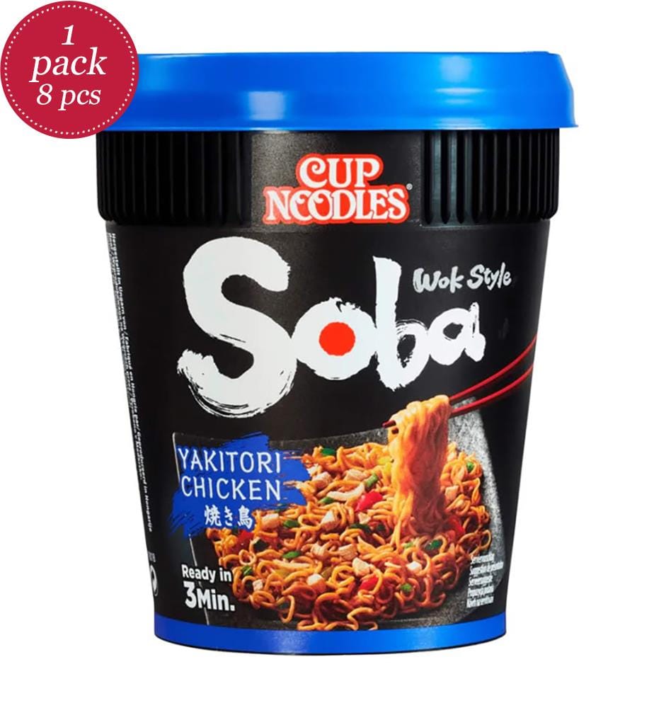 Set of 8 Nissin Soba Cup Yakitori Chicken - 89g