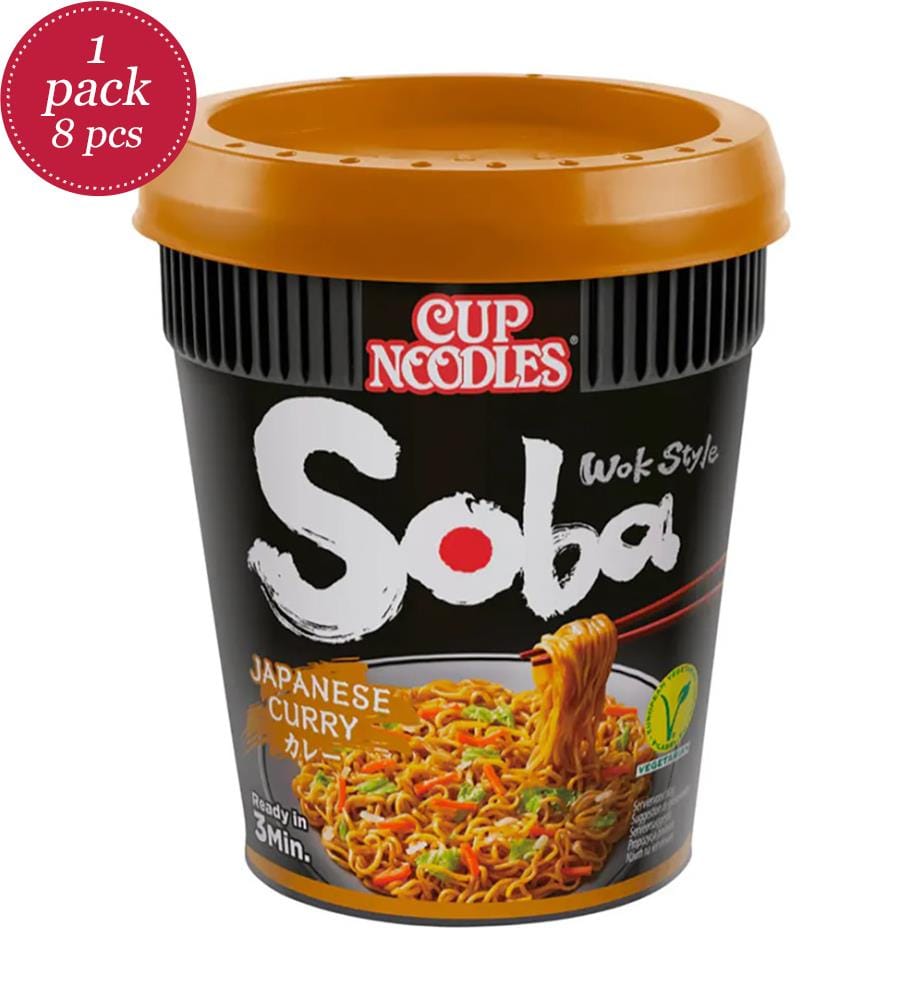 8x Nissin Soba Cup Japanese Curry Vegan - 90g