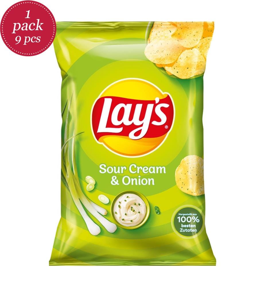 Lot de 9 Lay's crème aigre et oignon - 150g