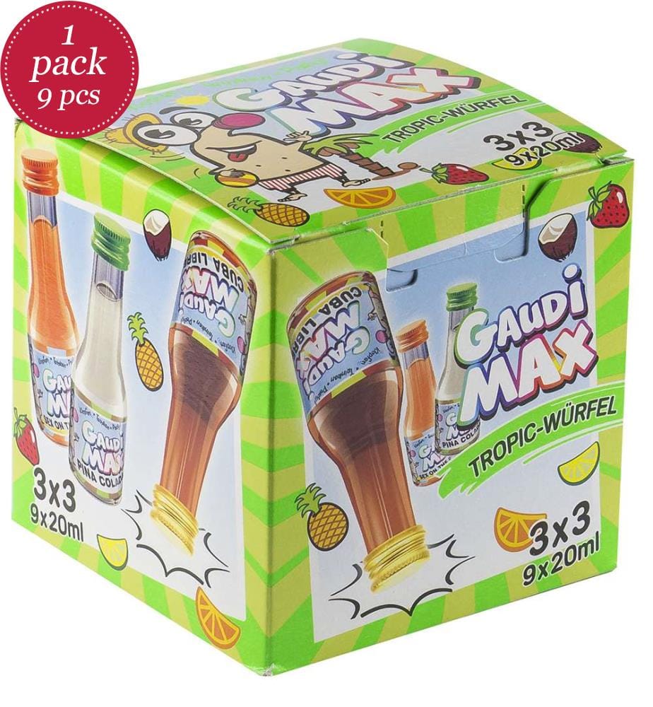 9x Gaudi Max Tropic Mix Liqueur 16-17% Vol., 3x3 - 20ml