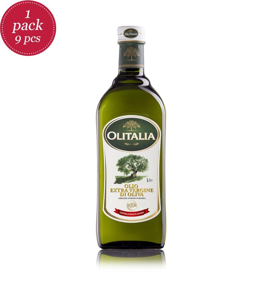 9x Olitalia Bouteille d'huile d'olive extra vierge - 1L