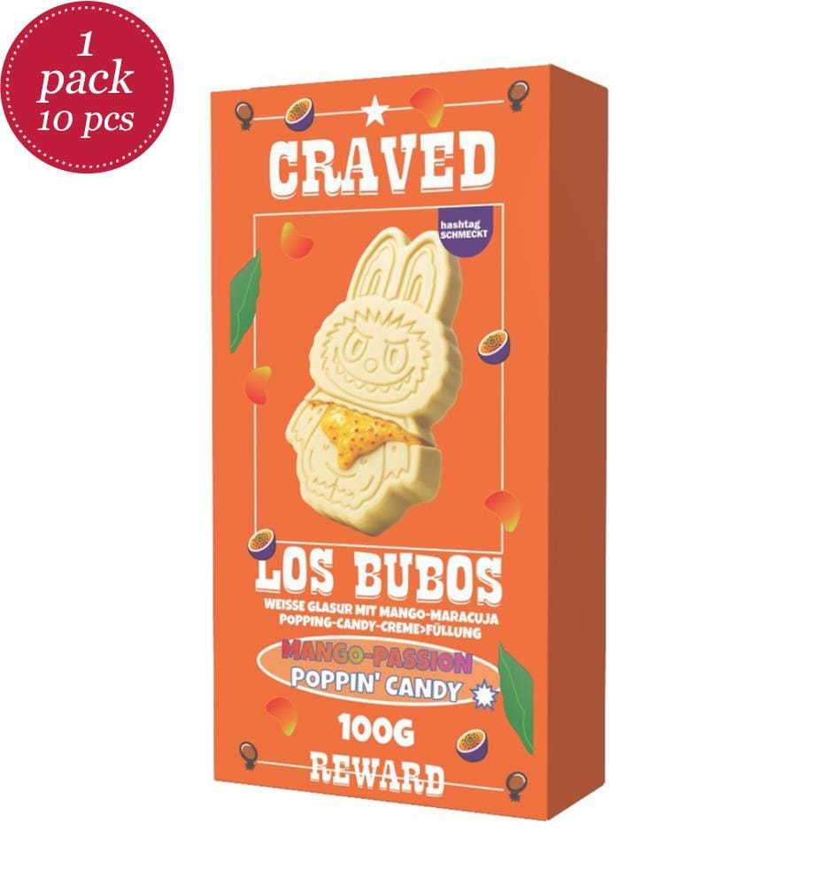 10x Los Bubos Schokolade Mango-Passion Poppin' Candy - 100g
