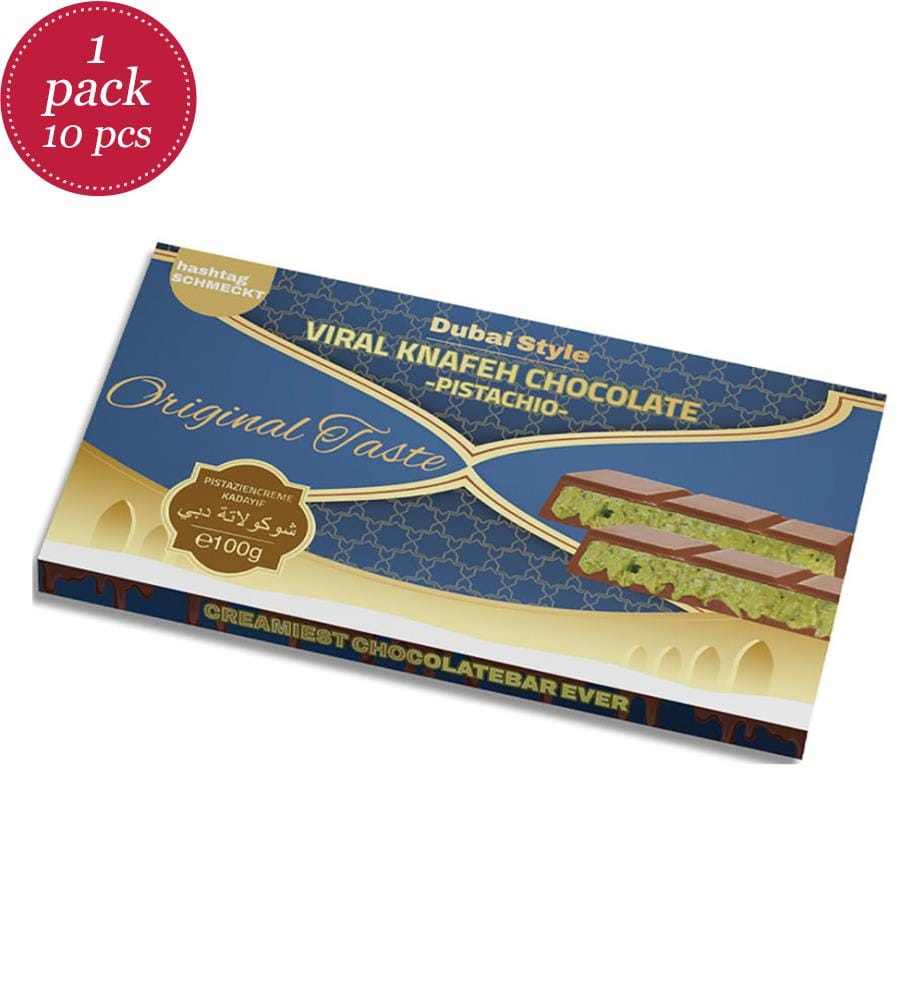 10x Viral Knafeh Chocolate DUBAI WHOLE MILK - 100g