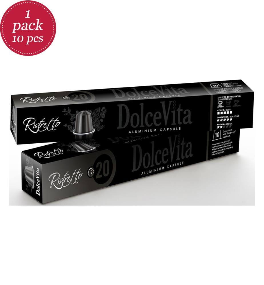 10x DolceVita Ristretto 20% Arabica, Alu Nespresso Compatible - 10er