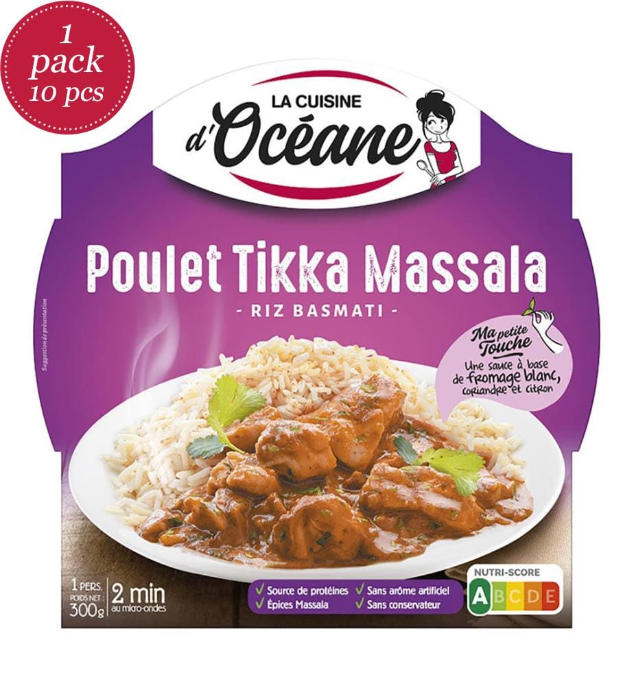 10x La Cuisine d'Océane Plat cuisiné Poulet Tikka Massala & Riz Basmati - 300g