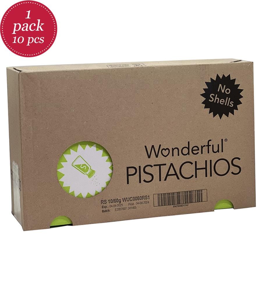 10x Wonderful Pistazien geröstet & gesalzen, ohne Schale - 60g