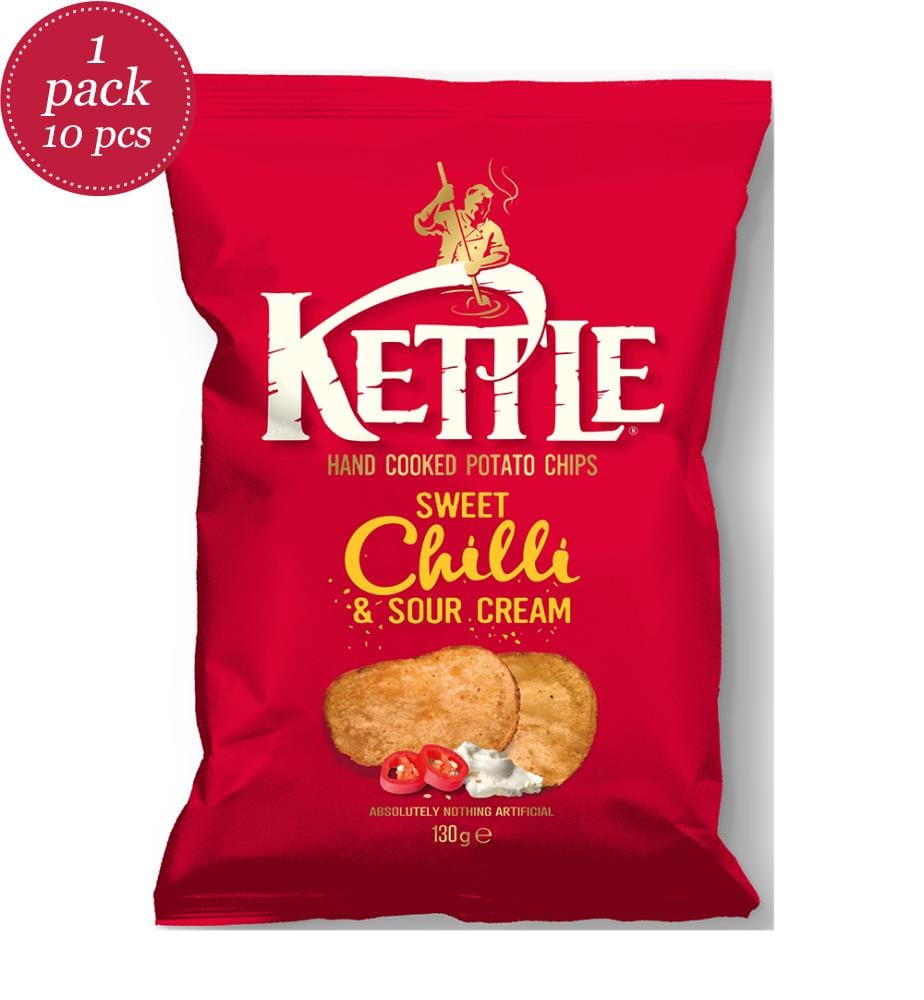 10x Kettle Hand cooked Chips Sweet Chilli&Sour Cream - 130g