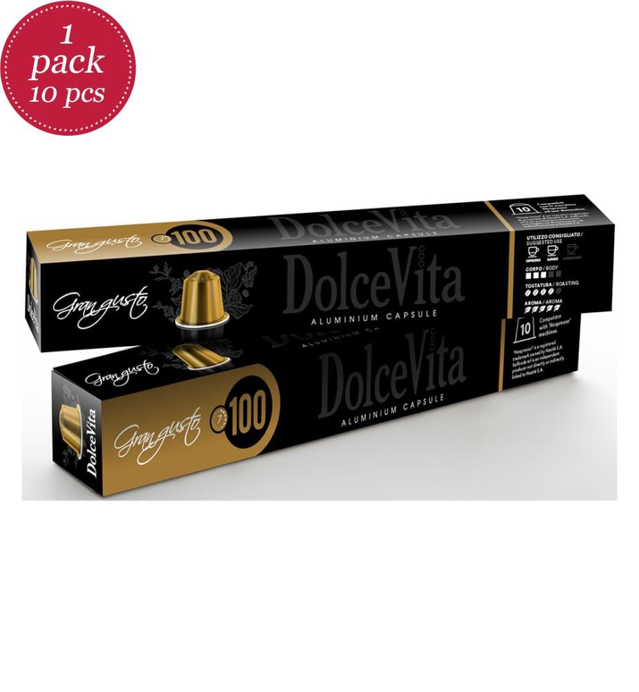 10x DolceVita Gran Gusto 100% Arabica, Alu Nespresso Compatible - pack of 10