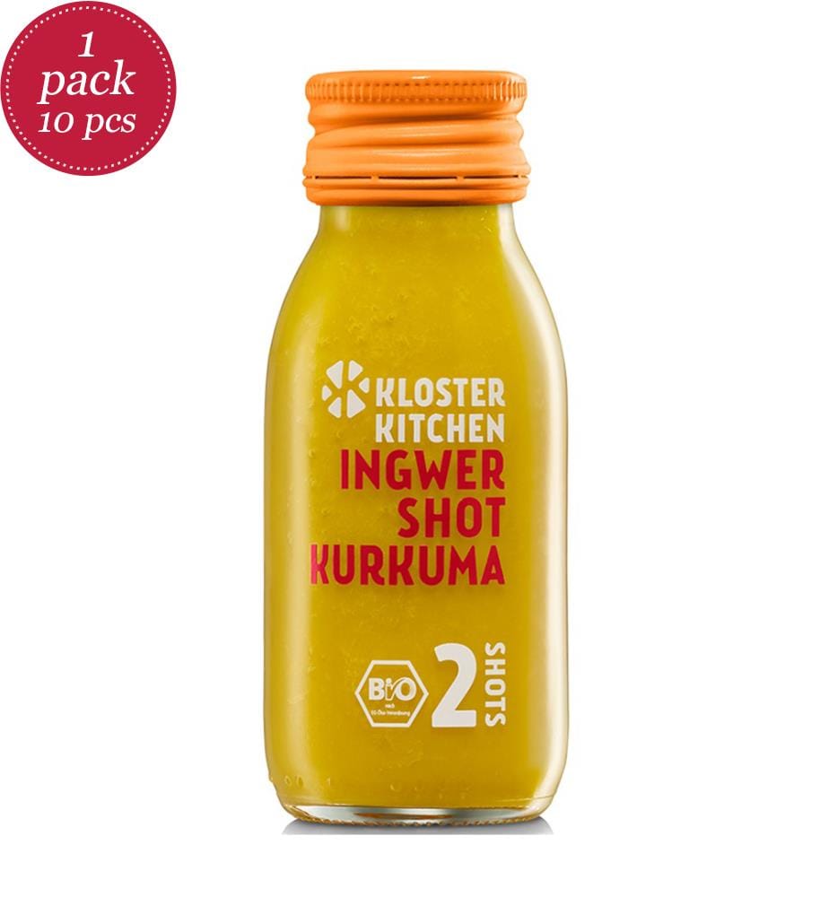 10x Kloster Kitchen Ingwershot BIO Kurkuma 2 Port. - 60ml
