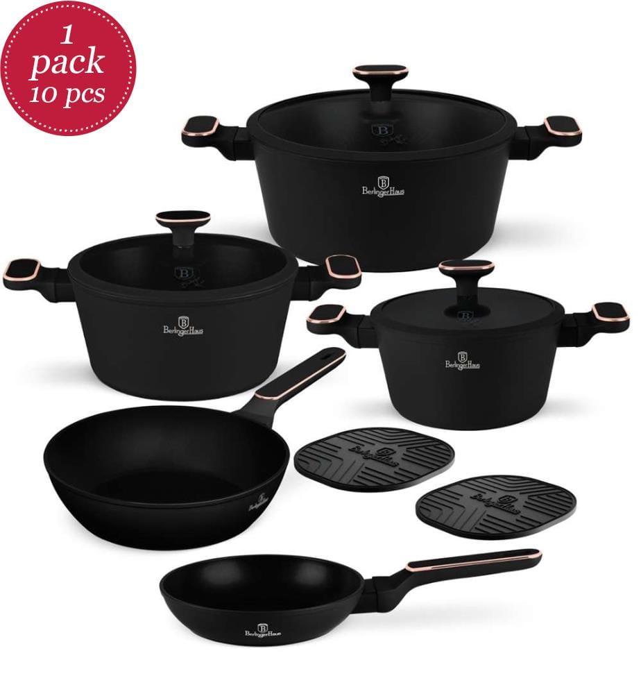 Kochgeschirrset 10-teilig – Black Rose