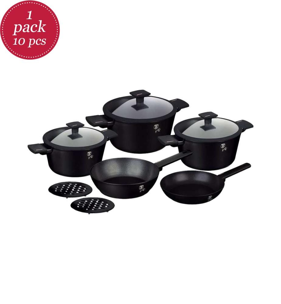 10-teiliges Kochgeschirr-Set, Matte Black Collection