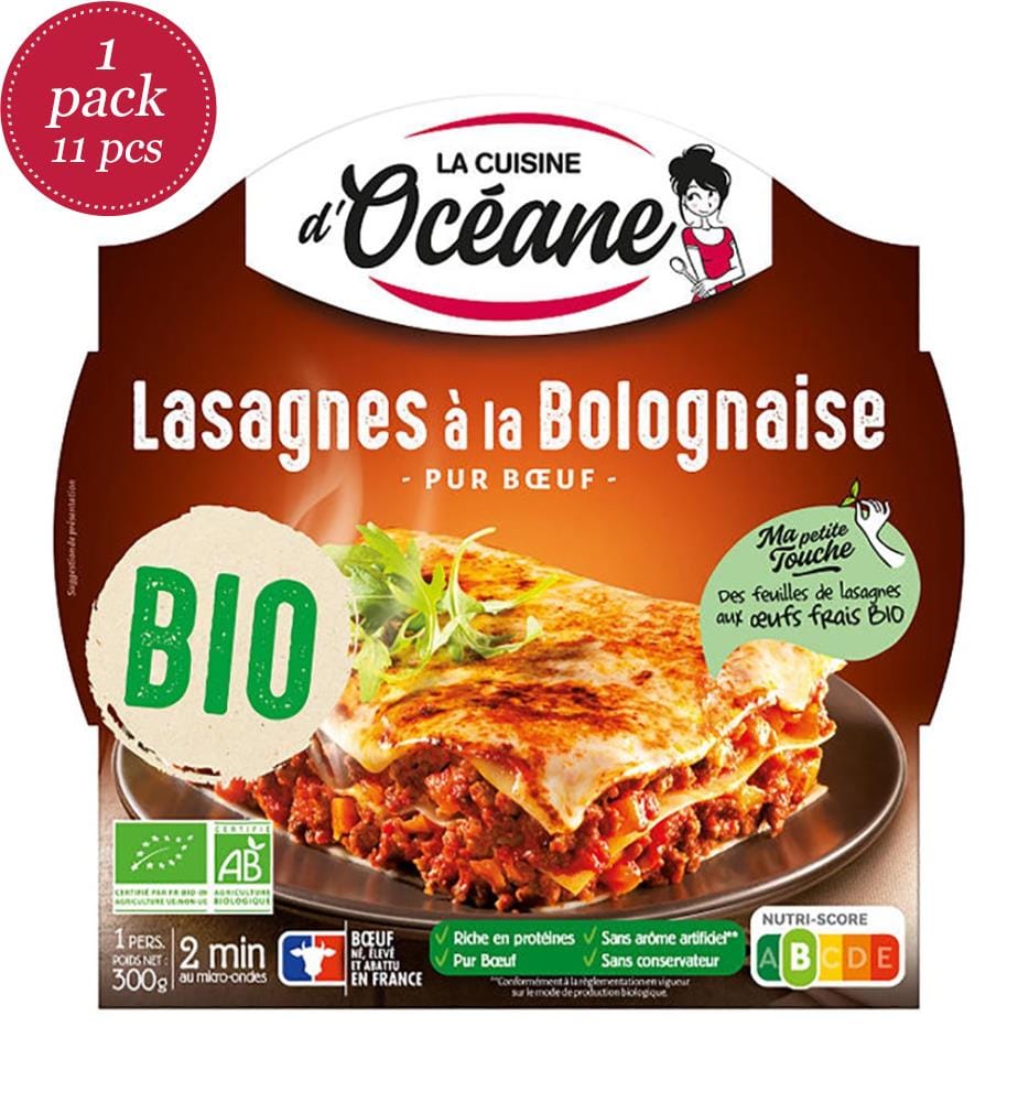 11x La Cuisine d'Océane Fertiggericht Lasagne Bolognese Rind BIO - 300g