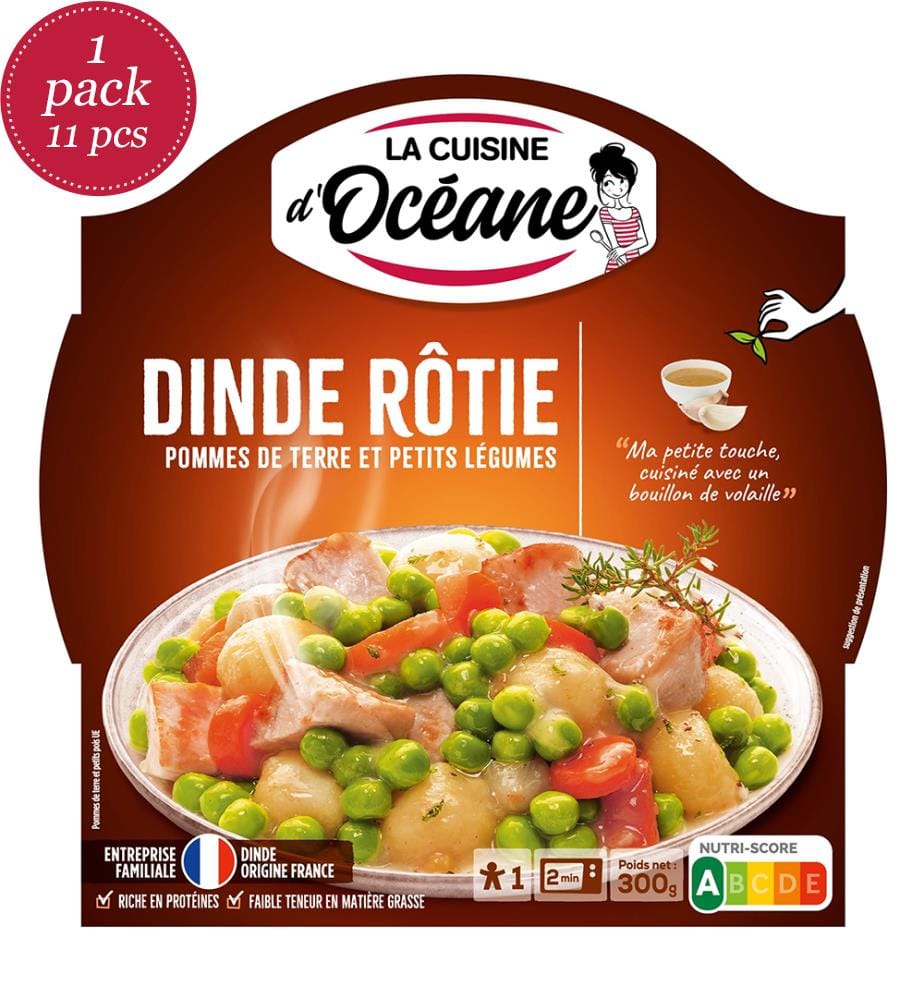 Set of 11 La Cuisine d'Océane Fertiggericht Grillierte Truthan mit Gemüse - 300g