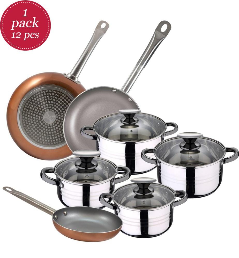 Cassel stainless steel cookware set - 12 pieces