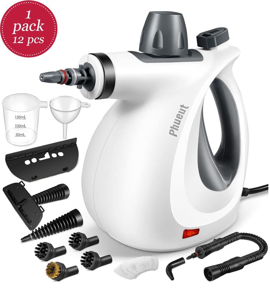 Handdampfreiniger, tragbarer Dampfreiniger mit grosser Kapazität - Grau und Weiss