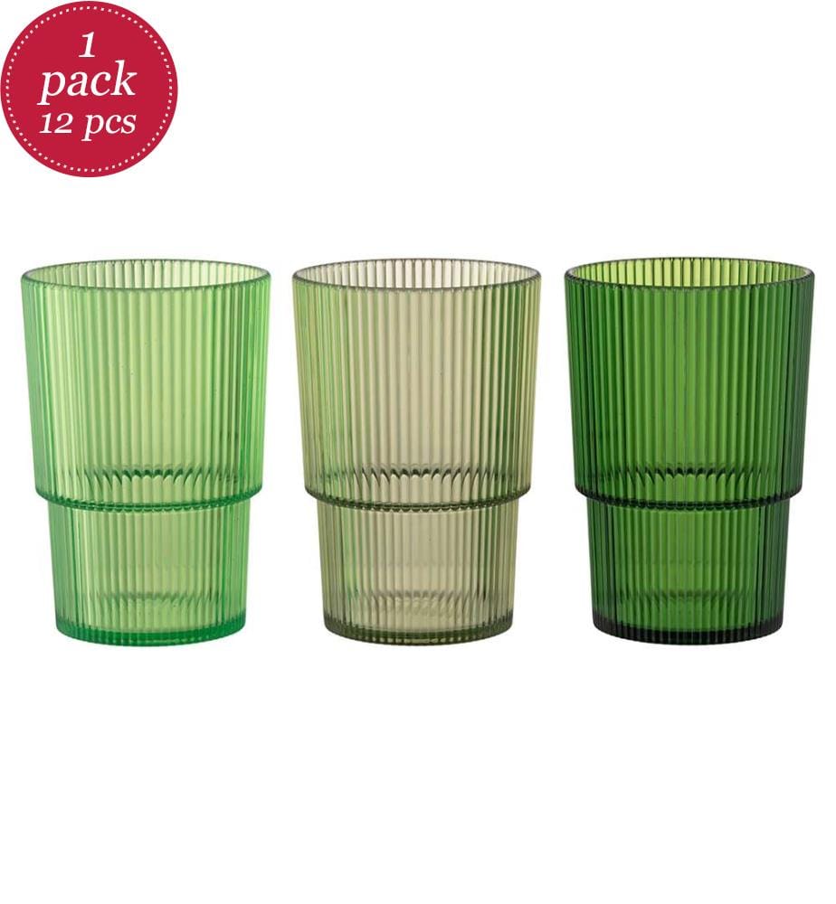 Lot de 12 verres Unico - 420 ml / Vert / 3 couleurs aléatoires
