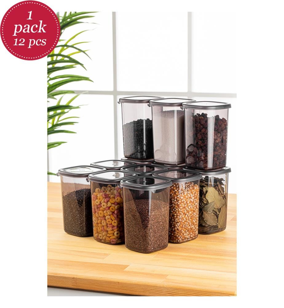 Set of 12 Storage Boxes - Anthracite