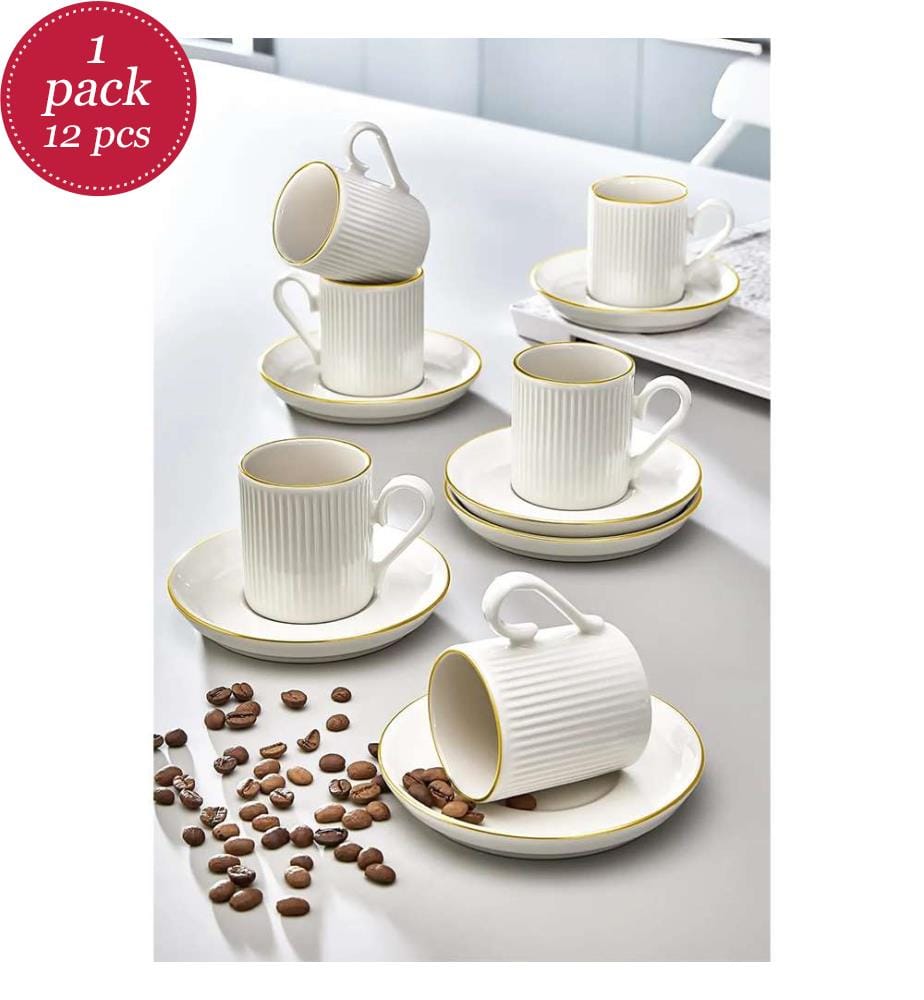 Lot de 12 tasses à café - Blanc