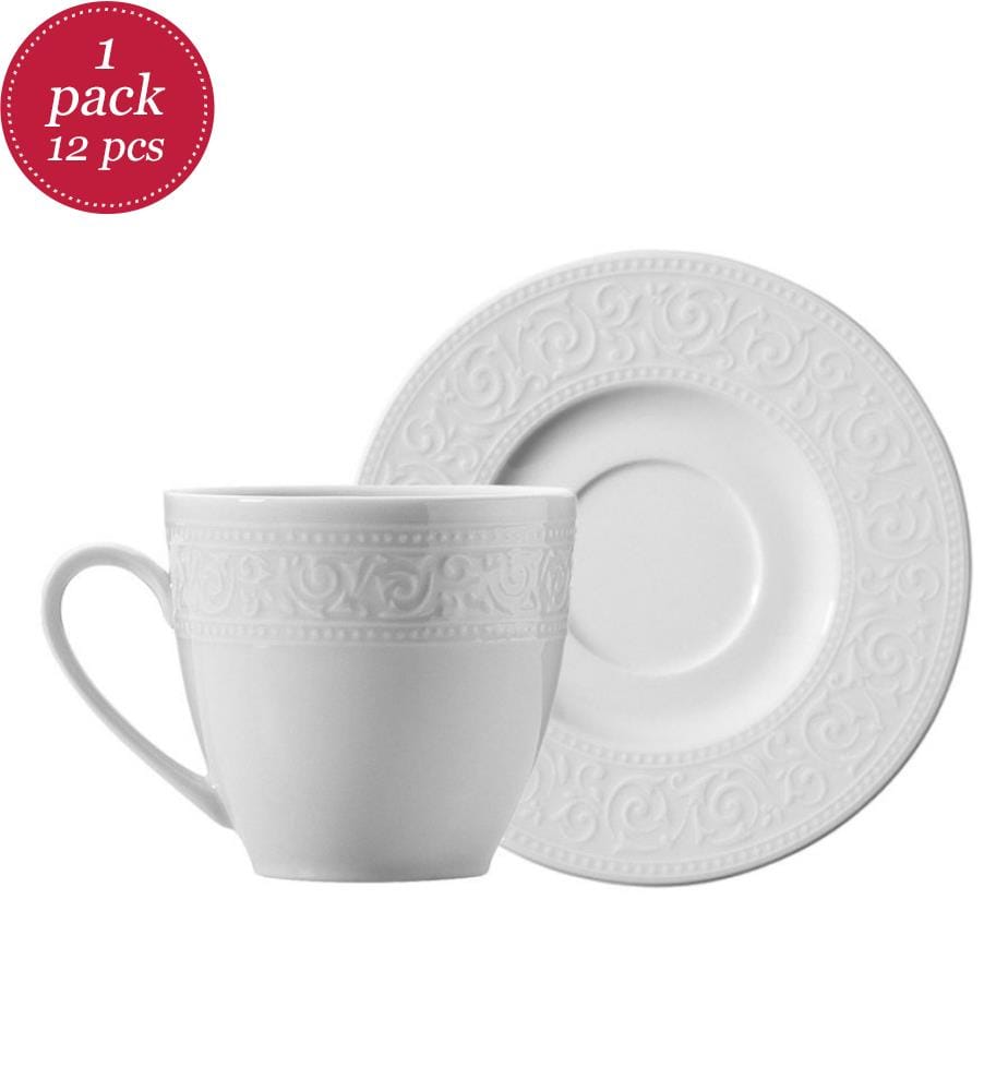 Service de tasses à café (12 pièces) - Blanc