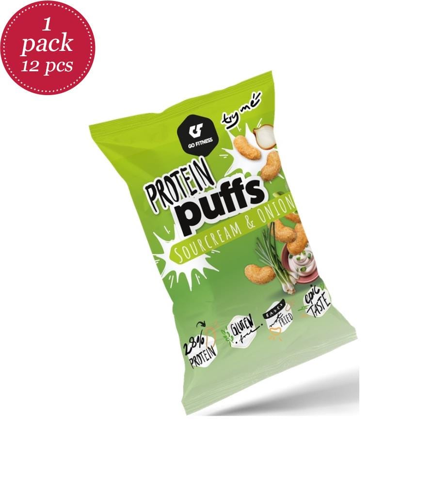 12x GoFitness Nutrition Puffs de protéines à la crème fraîche et à l'oignon - 50g