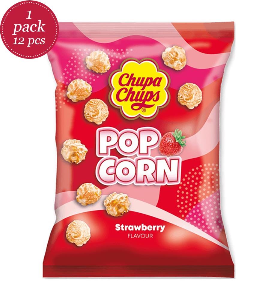 12x Chupa Chups Popcorn Strawberry - 90g