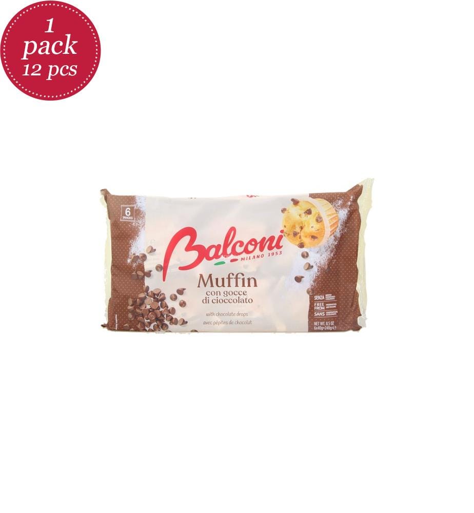 12 x Muffins Balconi aux pépites de chocolat (6 pièces) - 240g