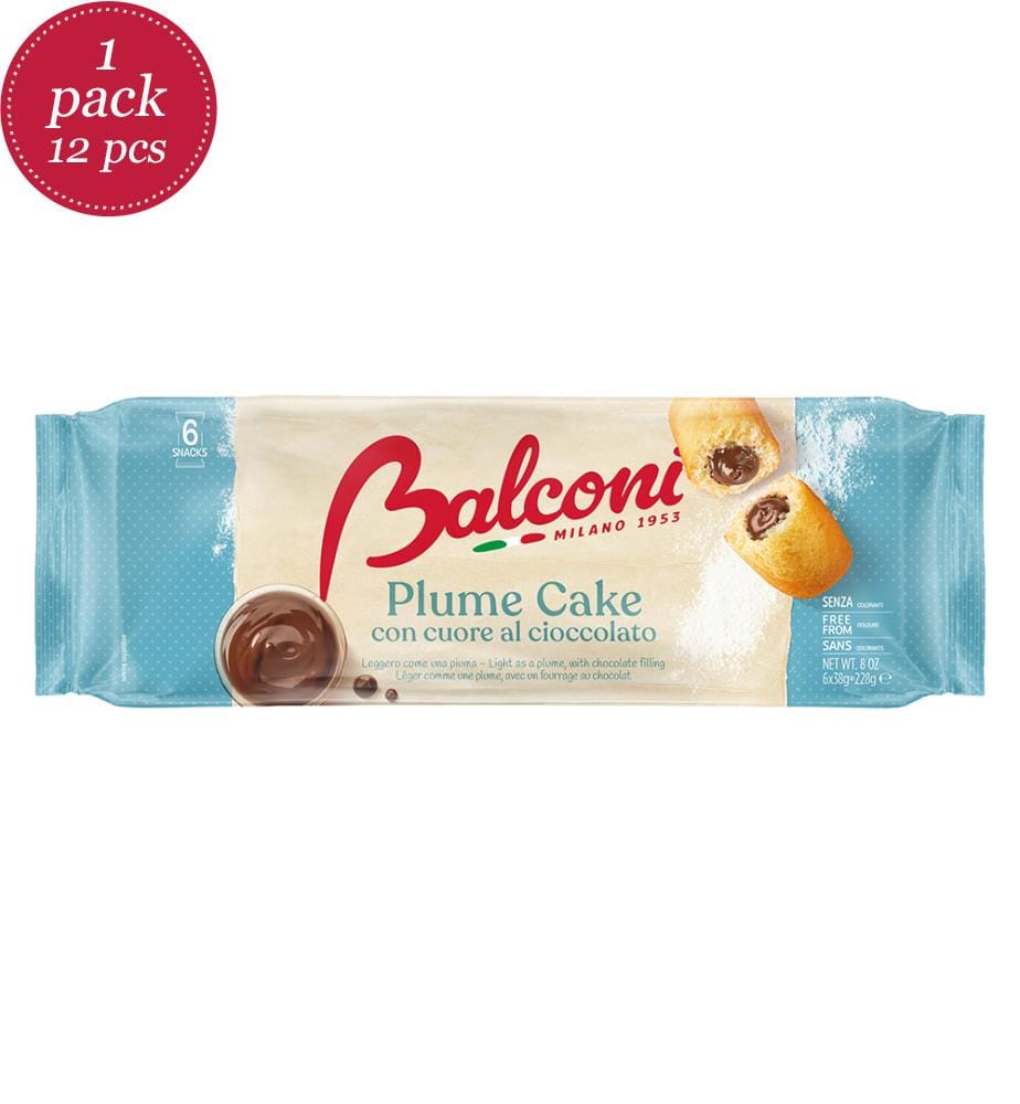 12x Balconi Plume Cake mit Schokolade 6er - 228g